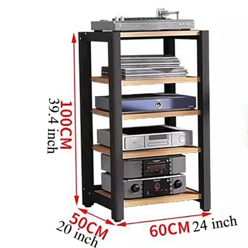 mueble equipo hifi Gabinete De Almacenamiento De Medios De Esquina De 5 Niveles Soporte For TV, Amplificadores De Componentes De Audio De Alta Resistencia Receptores Reproductor De CD Tocadiscos Conso - imagen 2