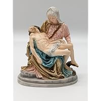 Statue Pietà En Poussière De Marbre - 15 Cm De Haut - Réplique De Michel-Ange, Blanc Ou Coloré - Fabriqué En Italie