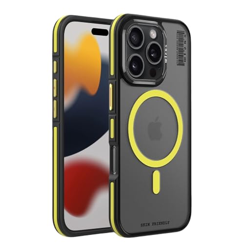 Coque iPhone 16 Pro Max antichoc militaire 3m MagSafe jaune 16