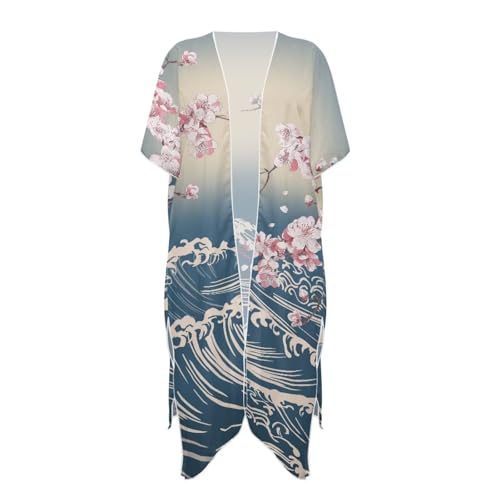 Salida de baño de gasa ligera estilo kimono para ropa de resort 3