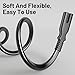Vockjour 2 Prong AC Power Cord 5Ft Black, Universal Power Cable Replacement for Sony PS5/PS4/PS3 Slim, PlayStation 5 4 3, Xbox One X/S, Xbox Series X/S, TV, Printer-ETL Listed