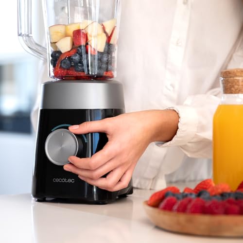 Cecotec Standmixer Power Black Titanium 1300Max B. 1300 W, 2 Geschwindigkeiten, Messer mit 4 schwarzen Titanklingen, 1,5 L, Pulse-Funktion zum Zerkleinern und Pulverisieren, Ice-Crush – Bild 5