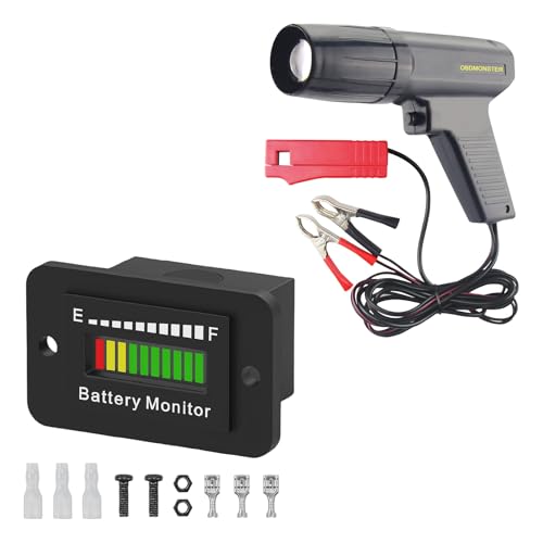 Automotive Timing Light 12V+Golf Cart Battery Meter Support 12V 24V 36V 48V 60V 72V