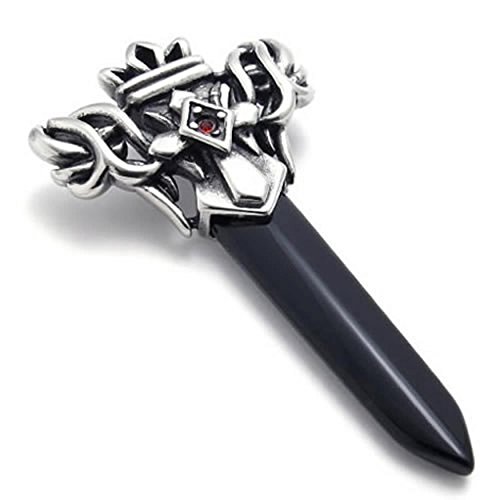 Pendentif homme acier inoxydable chaine noire argentee finition premium