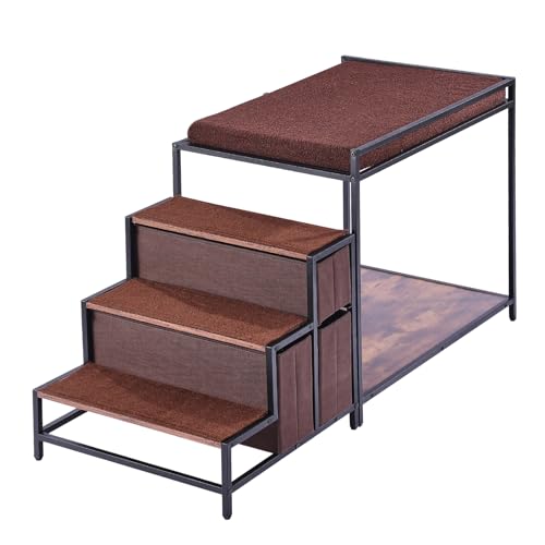 VEVOR Etagenbett für Haustiere mit Treppe, Fenstersitz für Hunde/Katzen mit Stauraum, mehrstufiges Bett, Schlafcouch für Hunde, Haustiersitzplattform für mittelgroße Haustiere, 1245 x 500 x 660 mm