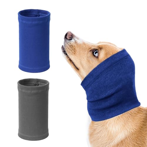 MAXQUU 2 Stück Kopfbedeckungen für Haustiere, verdicktes warmes Zubehör, beruhigende Kopfbedeckungen für Hunde, elastische Ohrenschützer für Hunde, Nackenschutz für Haustiere, Verwendet für Pflegen