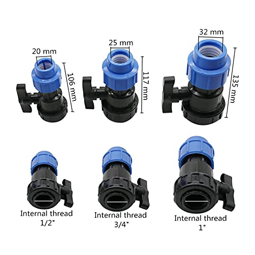 Vanne d'arrêt d'eau DN25 avec raccord rapide étanche pour tuyau d'irrigation PE - 4