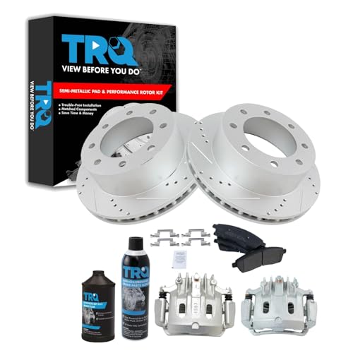 Image of TRQ Performance Rear Brake Pad & Rotor Kit Compatible with 2000-2005 Ford Excursion F-250 Super Duty F-350 Super Duty