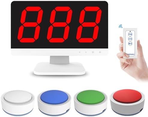 Buzzer Game Show Buttons, 4 Pack Game Answer Buzzer, Wireless Quiz ...
