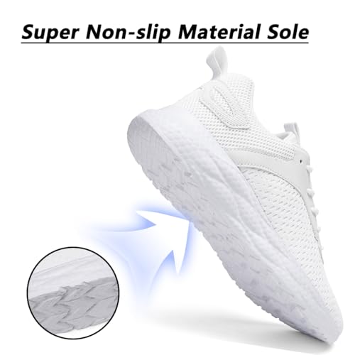 Image of DLWKIPV Men's Walking Shoes Running Sneakers Sports Athletic Workout for Gym Shoes Casual Comfortable Breathable Fashion White US 9.5