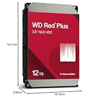 WD Red Plus 12 TB NAS Interne Festplatte 3,5 Zoll - 7200 U/Min, SATA 6Gb/s, CMR, 256MB Cache – Ansicht 4