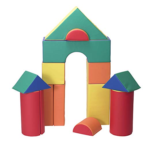 Children's Factory 12" Module Blocks, Foam Building Blocks for Toddlers, Vibrant Primary Colors, Set of 14 (Set B)
