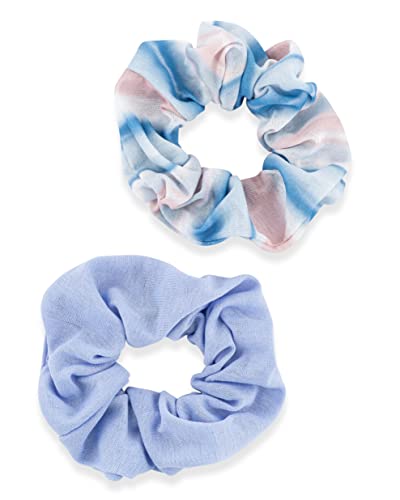 Goody Forever Scrunchies - 2 Count, Blue Stripes - Pain-Free Hair Accessories For Men, Women, Boys & Girls - Style With Ease & Keep Your Hair Secured For All Day Comfort - For All Hair Types #TOP1