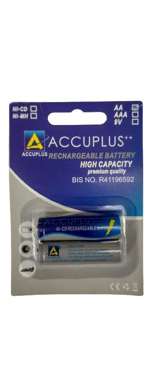 ACCUPLUS Button-top AA-1800mAh 1.2v Reachargeble Battery for Toys,Remote,Robotics,Walkman, Cordless Phone etc (Pack of 2) 1800 mah-image-40