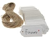 100% neu 100Stk Weiß Anhänger Etiketten Gift Tags 4 x 2CM Geschenkanhänger
