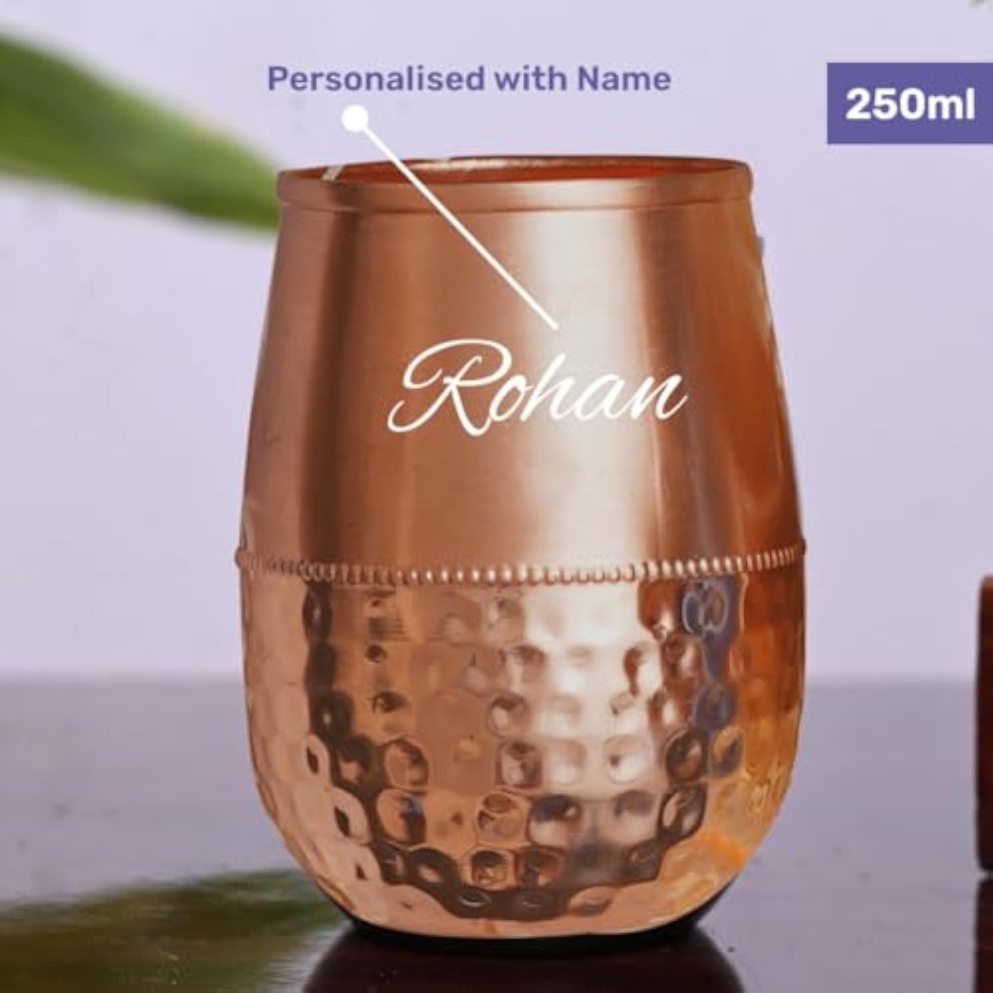 Customized Copper Glasses Diwali Set with Name Engraving