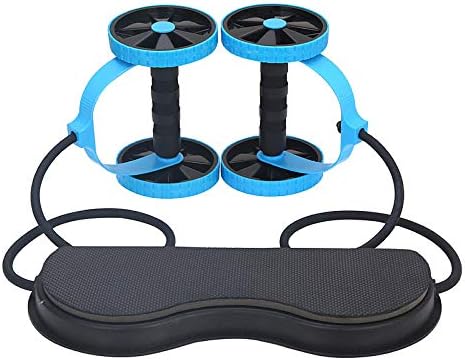 Miniatura 6 de Rueda de rodillo abdominal para hombre con banda de resistencia para mujer, entrenadores abdominales flexibles, rodillos dobles, gimnasio en casa,