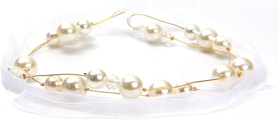 A Pair of Curtain Straps for Indoor Bedroom Living Room Soft Decoration Crystal Pearl Copper Wire