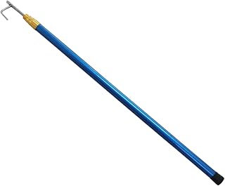 Barra de gancho telescópica de 6 m de largo, barra de acoplamiento portátil para barco con gancho de acero inoxidable 304, herramienta de rescate al aire libre para piscinas, yates, barcos, color azul