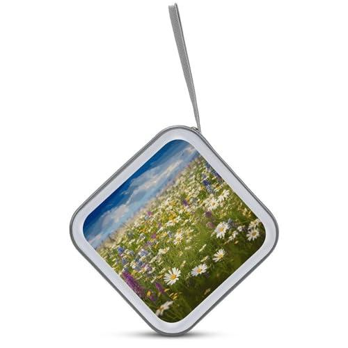 Funda para CD y DVD con diseño de flores capacidad para 40 discos maletín rígido portátil 4