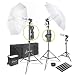 Julius Studio Photography Photo Studio Video Portrait Lighting Kit, White Umbrella Reflector, Continuous Bulb & Socket with Umbrella Insert, Light Stand Tripod, Carry Bag, JSAG1