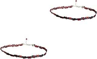 KESYOO 2pcs women's necklaces girls necklace chokers for girls red rose choker womens neck chokers