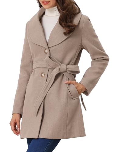 Manteau d'hiver à col châle chaud et ceinturé pour rester élégante sans avoir froid