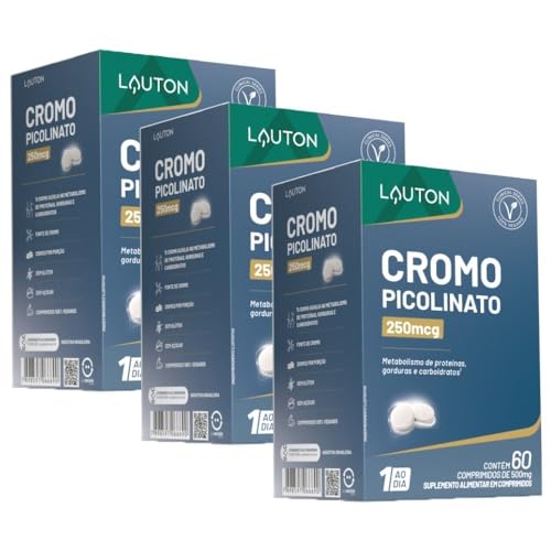 KIT 3X Cromo Picolinato 250mcg 60 comprimidos - Lauton