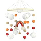 Móvil para cuna | Cunas colgantes decoraciones arcoiris trenzadas - Juguetes reconfortantes para cochecito infantil con felpa coloridas, bonitas decoraciones para fiesta Cyhamse