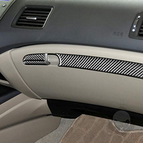 Compatible with Honda Civic 8 Gen 2006-2011 Auto Parts Carbon Fiber Air Vent Panel Trim Sticker Automotive Interior Accessories (Passenger Storage Box)