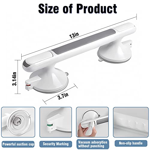 Zxlozxly Shower Handle, 12 Inch Handicap Grab Bars For Bathtubs And Showers, Suction Cup Shower Handle For Elderly, Balance Assist Safety Bath Handle Bathroom Balance Bar (1 Pack) #TOP3