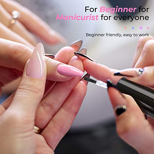 Nail Extension Gel Kit, 6 Colors Builder Gel, Base & Top Coat, All-in-One DIY Nail Art Tools French Manicure Kit for Starter and Professional