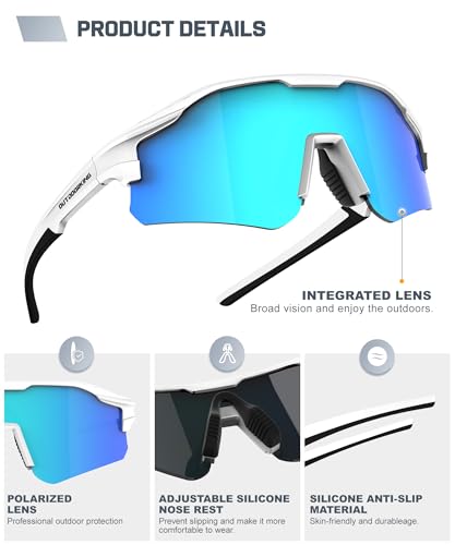 Image of Sport Polarized Sunglasses for Men and Women, Stylish and Lightweight Cycling Sunglasses with UV400 Protection