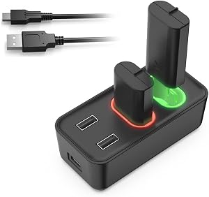 Xbox Series X|S Controller Battery Pack, 2x800mAh USB Rechargeable Controller Battery Charger Station Kit with Led Indicator for Xbox One/S/X/Elite/Series S/X