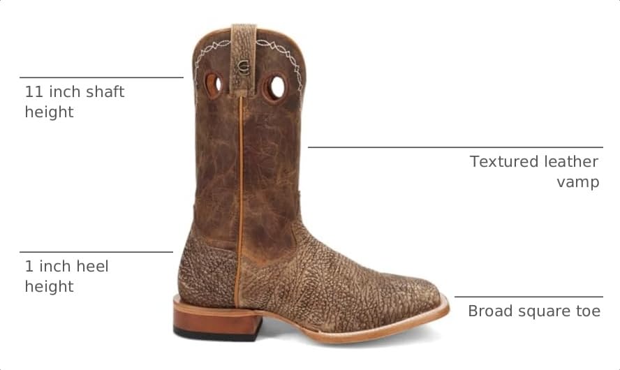 Image of Dan Post Boots Mens Murray Embroidered Bison Pull On Square Toe Dress Boots Mid Calf - Brown