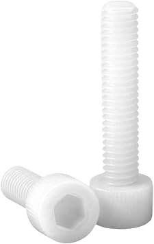 Idomin Black/White Nylon Plastic Hexagon Hex Socket Cap Head Screw Insulation Allen Bolt M3 M4 M5 M6 M8 M10 M12 Color White, Size M3x580Pcs