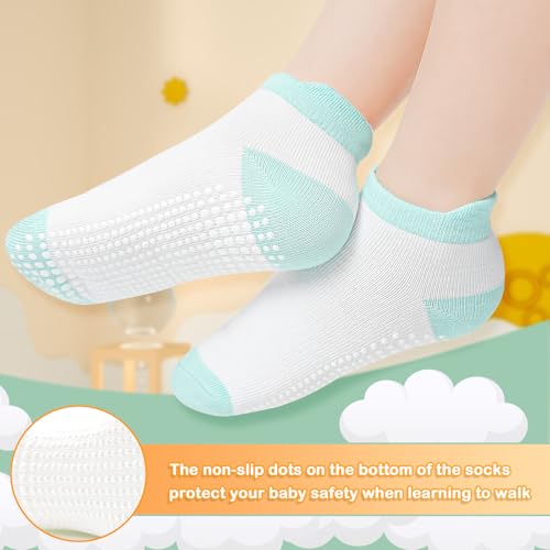 Image of GRPSKCOS Non Slip Toddler Socks 15 Pairs Toddler Grip Anti Skid Low Cut Socks for 1-7 Years Boys Girls