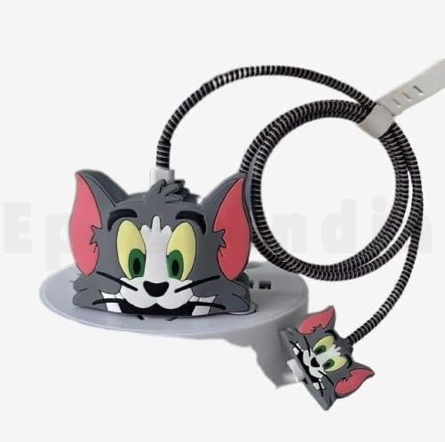 Image of J'TTON Case Cover for 18W /20W iPhone Adapter & USB-C Cable | Cute 3D Cartoon Character (Grey T and J)