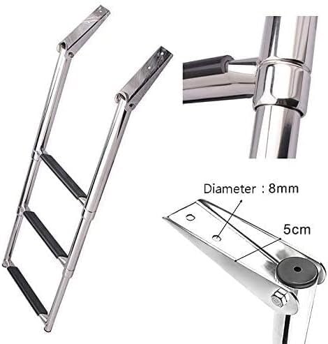 Escalera extensible de acero inoxidable para piscina marina 2 peldaños miniatura 6