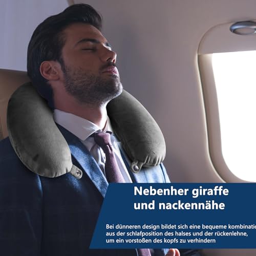 kierain Nackenkissen Flugzeug Reisekissen Memory Foam Nackenkissen Stützkissen luxuriöses kompaktes und leichtes Quick Pack für Camping Schlafrestkissen