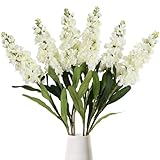 IPOPU 6PCS White Snapdragon Artificial Flowers...