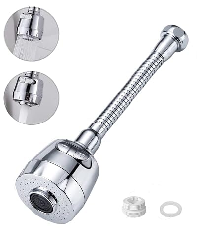clinton 360 degree sink faucet spray attachment with 2 modes flexible tap extender for kitchen sink