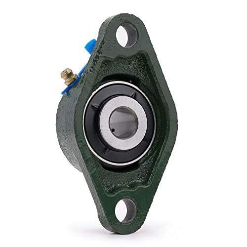 Image of XIKE 2 Pcs UCFL202 Bore 15 mm Pillow Block Flange Mounted Ball Bearings. | Solid Cast Iron Base and Self Aligning Chrome Steel Sealed Bearings
