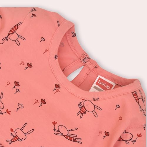 Image of LuvLap Baby Girls 100% Cotton Full Sleeve Girl Frock, Pack of 02