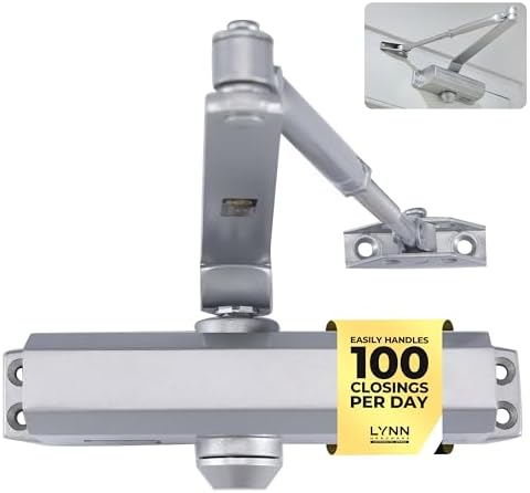 Lynn Hardware Medium Duty Commercial Door Closer - DC6003 Automatic Surface-Mounted Auto Door Closer, Size 3 for Home & Light Commercial Property, Aluminum