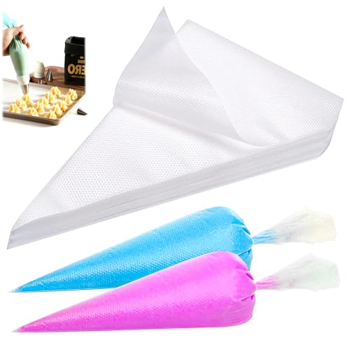 100 mangas pasteleras desechables, 31 x 21 cm, bolsas pasteleras desechables para decorar pasteles, tartas y galletas, ideales para hornear en casa