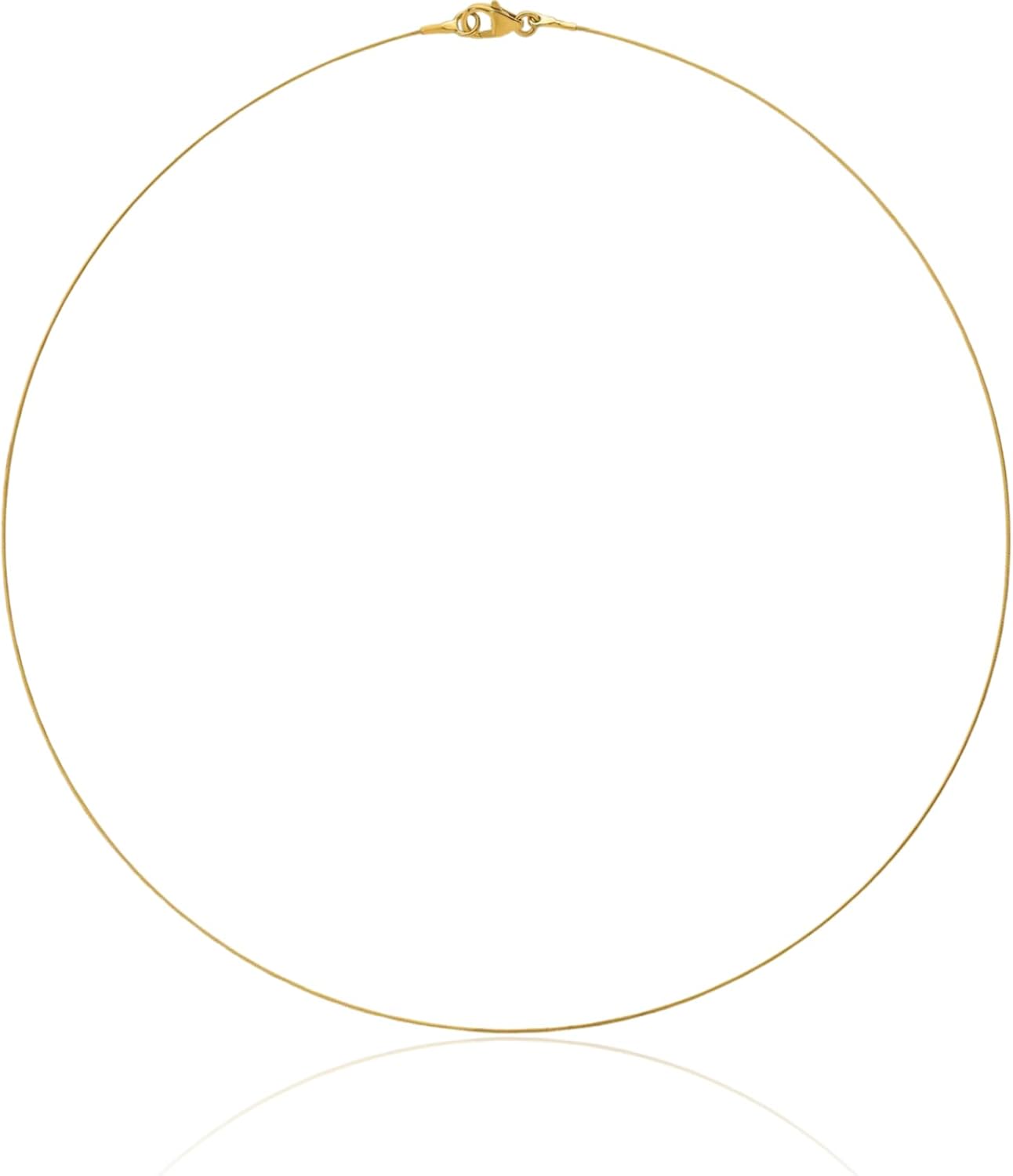 IceCarats 18K Solid Yellow Gold 0.5mm Dainty Collar Choker Snake Chain Necklace Polished