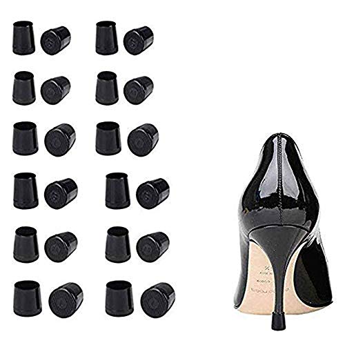 AOZBZ Protections à talons hauts Chaussure Économiseurs de talons Bouchons Couvre 3 tailles Bouchons pour petits/moyens/grands talons hauts Stiletto Chaussures 12 paires (Noir)