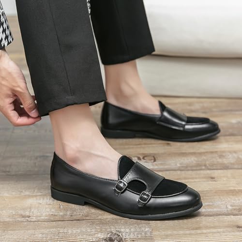 Men's Trendy Contrast - Panel Monk Loafers, Fashion Formal Footwear - Perfect for Office Days, Gala Gatherings & Daily Outings4
