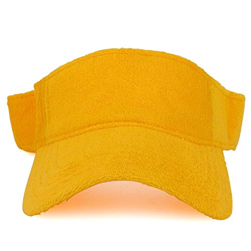 Armycrew Cotton Terry Cloth Hook And Loop Closure Sun Visor Cap - Yellow #TOP1